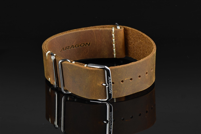 Leather Nato Strap 22mm Fit up to 8